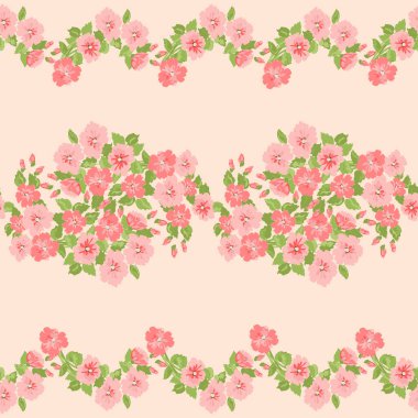  Şirin bitki kenarı. Çiçek desenli elbise izi. Duvar kağıtları, baskı, hediye paketi ve yapıştırma kitabı için çiçek tasarımı.