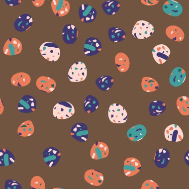  Terrazzo döşeme vektörü kusursuz desen. Zeminin dokusu, farklı bir taştan oluşmuş..
