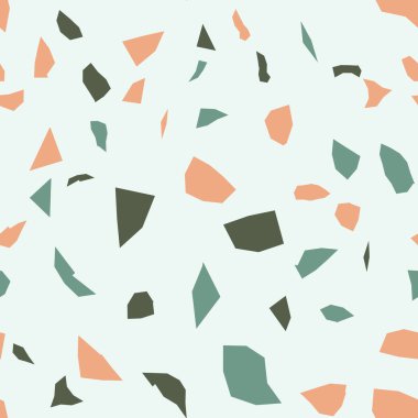  Terrazzo döşeme vektörü kusursuz desen. Zeminin dokusu, farklı bir taştan oluşmuş..