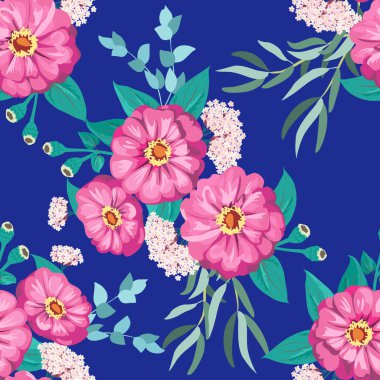 Küçük bahçe çiçekleri içinde kusursuz parlak desenler. Millefleur. Tekstil, duvar kağıdı, kapaklar, yüzey, baskı, hediye paketi, hatıra defteri, dekupaj