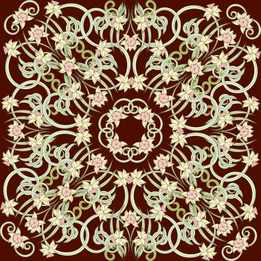 Sanat, yeni moda bir model. Duvar kağıtları için tasarım çalışması.  