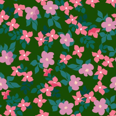 Küçük saf çiçekler kusursuz desen. Kaotik düzen. Özgürlük tarzında yaz modasına uygun çiçek geçmişi. Tekstil, duvar kağıdı, yüzey, baskı, hediye paketi, hatıra defteri, dekupaj