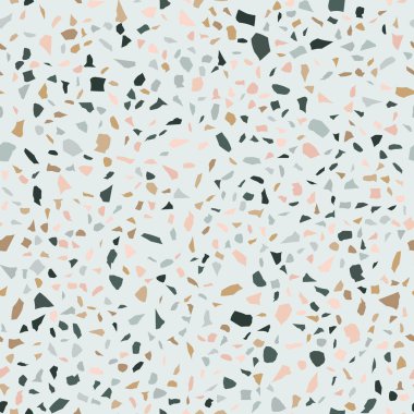  Kusursuz soyut terrazzo deseni. Tekstil veya kitap kapakları için yaratıcı illüstrasyon, imalat, duvar kağıtları, baskı, hediye paketi, döşeme