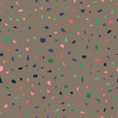  Kusursuz soyut terrazzo deseni. Tekstil veya kitap kapakları için yaratıcı illüstrasyon, imalat, duvar kağıtları, baskı, hediye paketi, döşeme