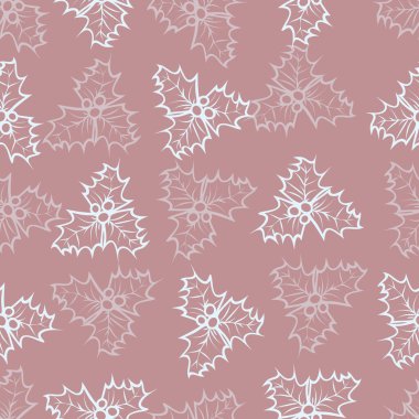 Holly kusursuz desensiz vektör çizimi 