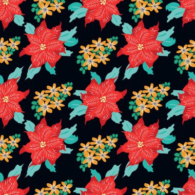 Basit küçük çiçekli kusursuz çiçek deseni. Millefleur tarzı. Tekstil, duvar kağıdı, kapaklar, yüzey, yazdırma, paketleme, kupür defteri, dekupaj için bitki arkaplanı.