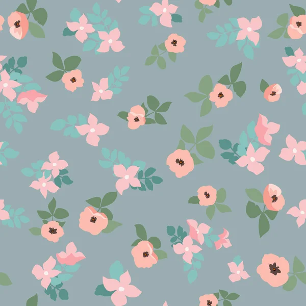 Petites Fleurs Naïves Motif Sans Couture Ordre Chaotique Fond Floral — Image vectorielle