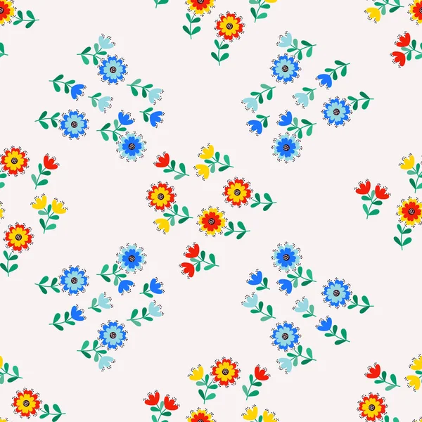 Простий Милий Візерунок Маленьких Квітках Квітковий Безшовний Фон Текстильних Або — стоковий вектор