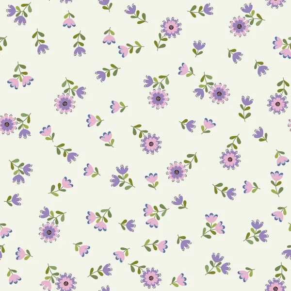 Modèle Mignon Simple Petites Fleurs Fond Sans Couture Floral Pour — Image vectorielle