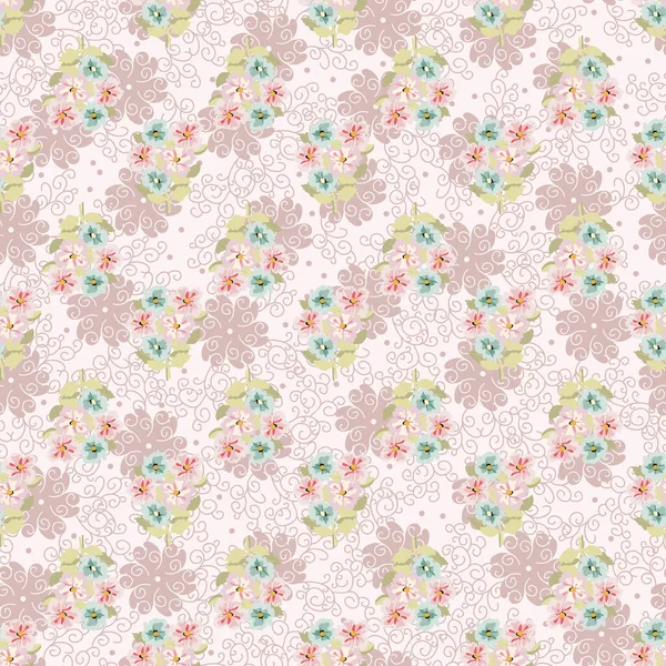 Vintage Futtersackmuster Kleinen Blüten Millefleurs Floral Süße Nahtlose Hintergrund Für — Stockvektor