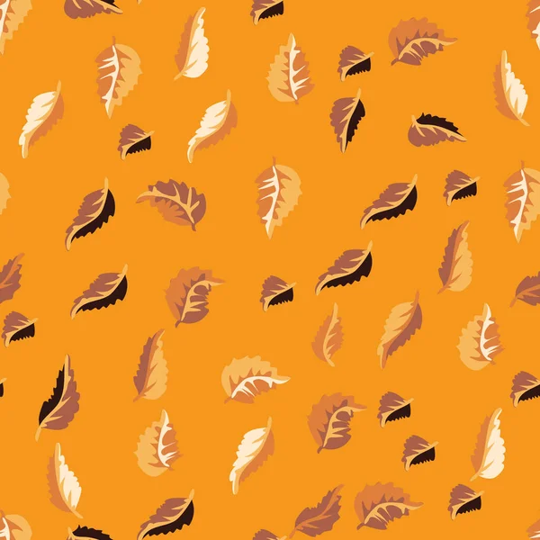 Eco Print Van Herfstbladeren Naadloze Bloemenpatroon Bladeren Van Berk Natuur — Stockvector