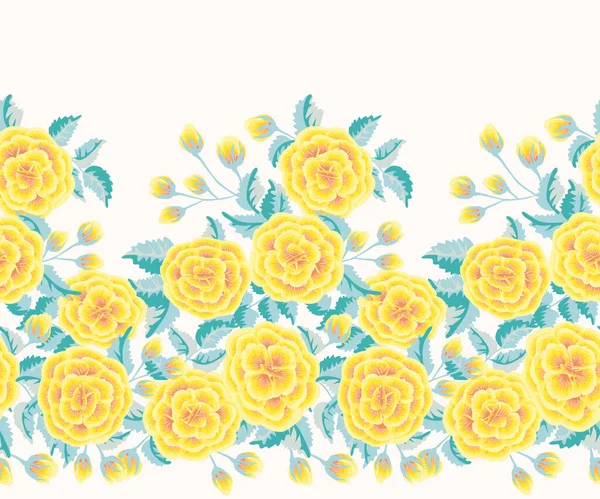 Nahtloses Blumenmuster Mit Wildrosen Trendfarben — Stockvektor