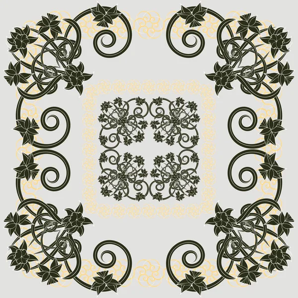 Estilo Art Nouveau Floral Vintage Fundo Encantador Para Papel Parede — Vetor de Stock