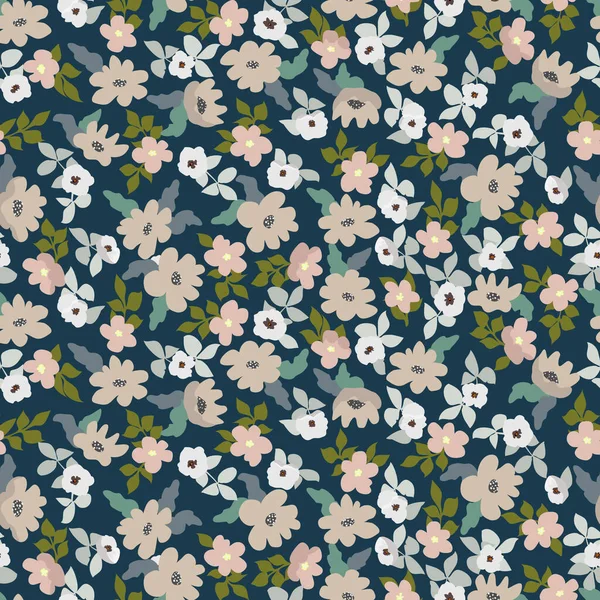 Petites Fleurs Naïves Motif Sans Couture Ordre Chaotique Fond Floral — Image vectorielle