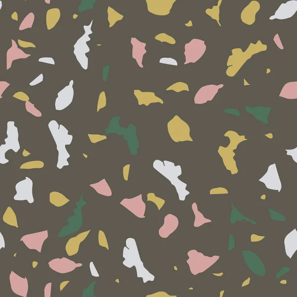 Naadloos Abstract Terrazzo Patroon Stenen Textuur — Stockvector