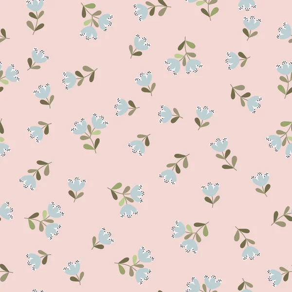 Eenvoudig Schattig Patroon Kleine Bloemen Floral Naadloze Achtergrond Voor Textiel — Stockvector