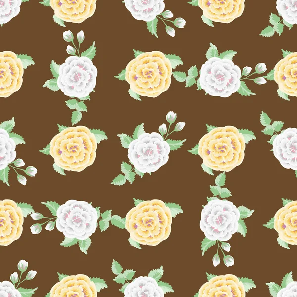 Florales Muster Mit Einem Pinselstrich Nachgeahmt Nahtloses Volksmuster Mit Rosenblüten — Stockvektor