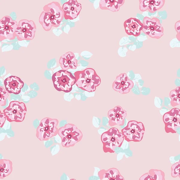 바다가없는 매혹적 인경계에 귀여운 완두콩의 꽃들이 규칙적으로 가정용 내벽을 꽃무늬 — 스톡 벡터