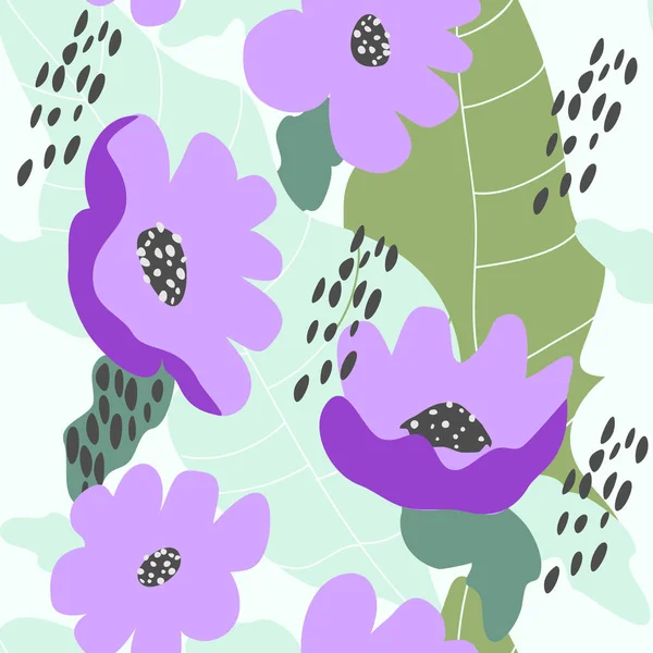 Petites Fleurs Naïves Motif Sans Couture Ordre Chaotique Fond Floral — Image vectorielle