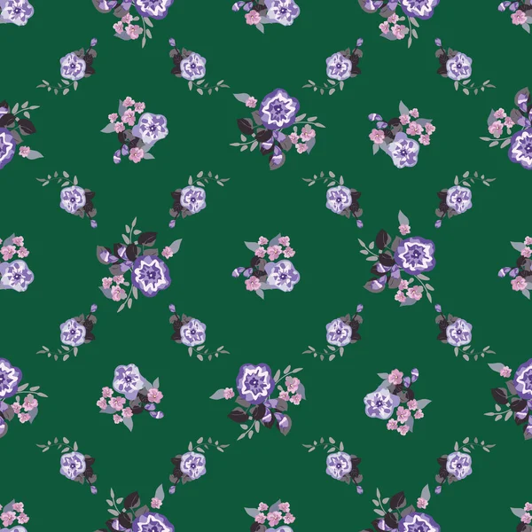 Délicieux Motif Sans Couture Avec Petites Fleurs Lumineuses Mignonnes Ordre — Image vectorielle