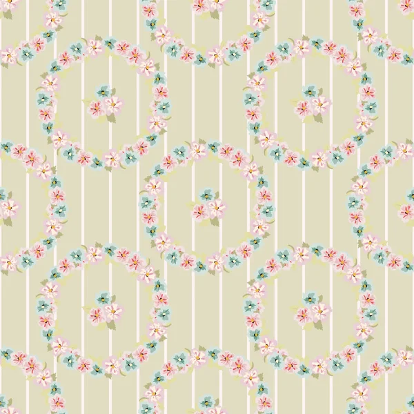 Vintage Feedsack Pattern Small Flowers Millefleurs Floral Sweet Seamless Background — Stock Vector