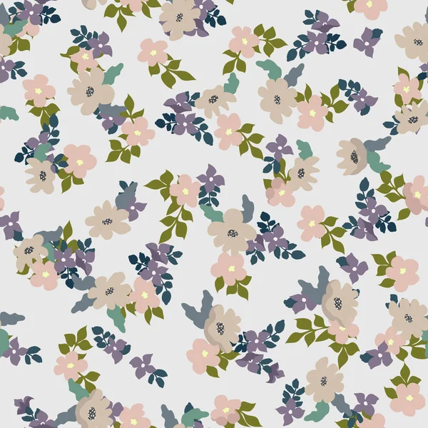 Petites Fleurs Naïves Motif Sans Couture Ordre Chaotique Fond Floral — Image vectorielle