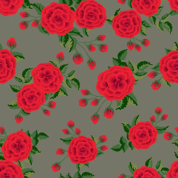 Motif Floral Sans Couture Avec Des Roses Sauvages Couleurs Tendance — Image vectorielle