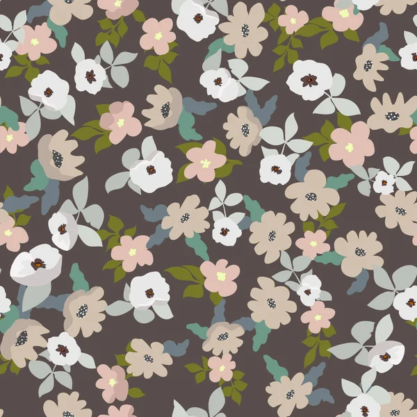 Petites Fleurs Naïves Motif Sans Couture Ordre Chaotique Fond Floral — Image vectorielle