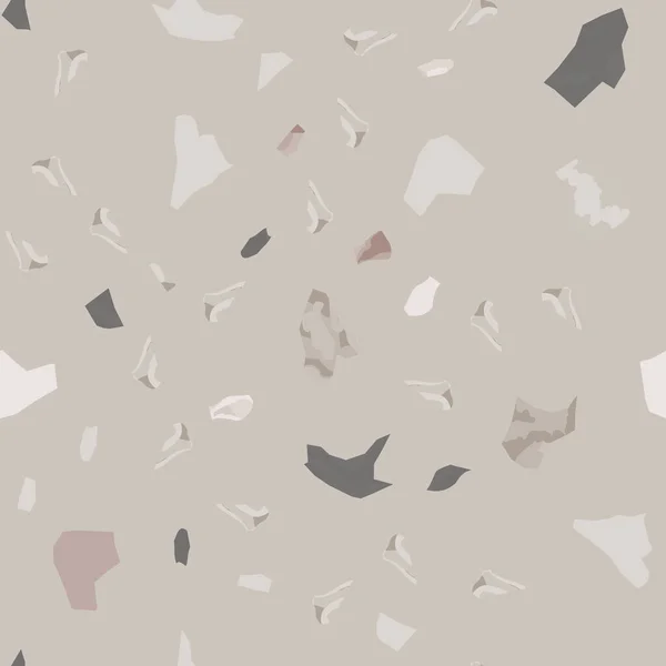 Terrazzo床ベクトルシームレスパターン 床の質感 石の異なる種類で構成される — ストックベクタ
