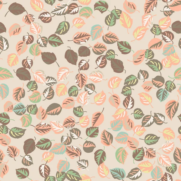 Eco Print Feuilles Automne Motif Floral Sans Couture Dans Les — Image vectorielle