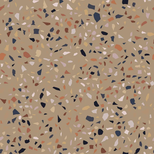 Terrazzo döşeme vektörü kusursuz desen. Zeminin dokusu, farklı bir taştan oluşmuş..