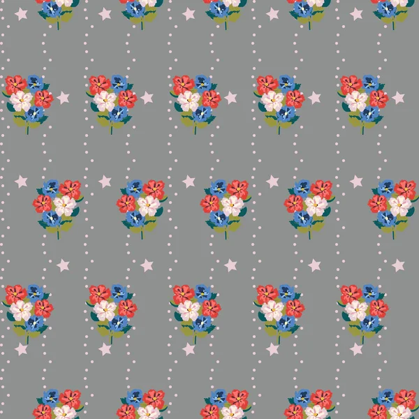 Vintage Futtersackmuster Kleinen Blüten Millefleurs Floral Süße Nahtlose Hintergrund Für — Stockvektor