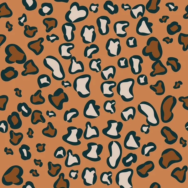 Animal Print Leopardenfell Mit Nahtlosem Muster Trendfarben — Stockvektor