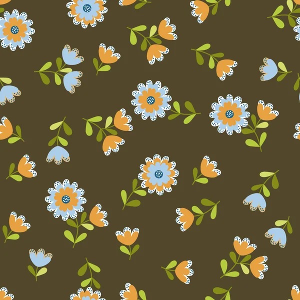Eenvoudig Schattig Patroon Kleine Bloemen Floral Naadloze Achtergrond Voor Textiel — Stockvector