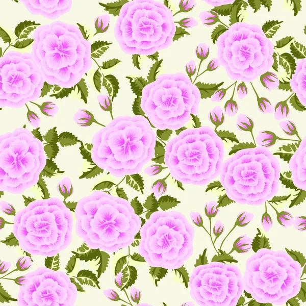 Naadloos Bloemenpatroon Met Wilde Rozen Trendy Kleuren — Stockvector