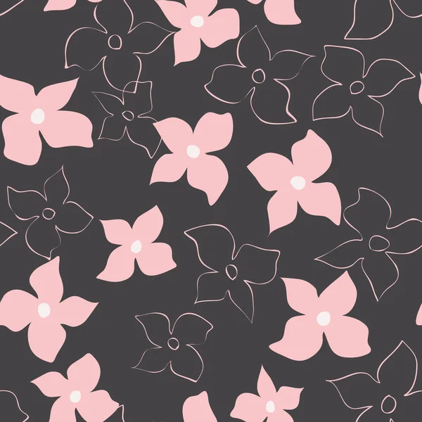 Petites Fleurs Naïves Motif Sans Couture Ordre Chaotique Fond Floral — Image vectorielle