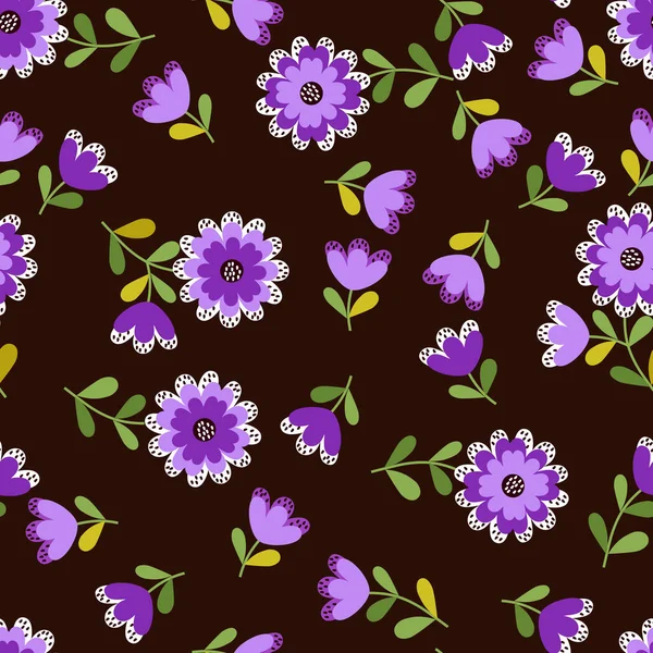 Eenvoudig Schattig Patroon Kleine Bloemen Floral Naadloze Achtergrond Voor Textiel — Stockvector