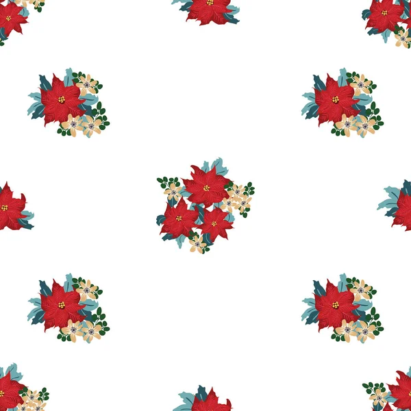 Motif Floral Sans Couture Avec Petites Fleurs Simples Millefleurs Style — Image vectorielle