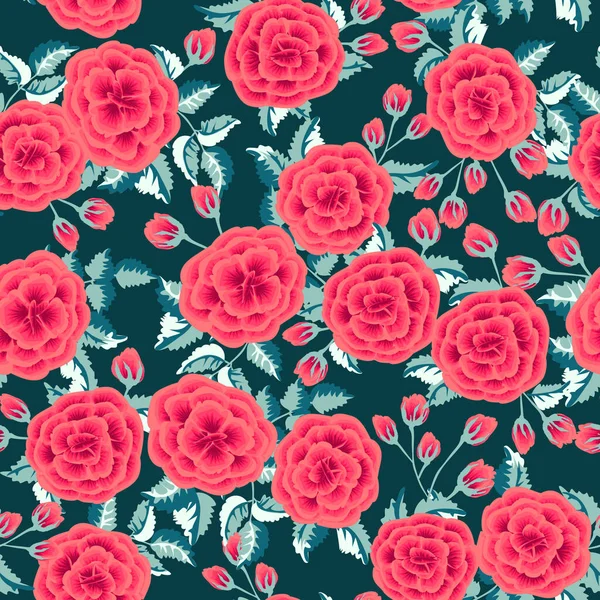 Patrón Floral Sin Costuras Con Rosas Silvestres Colores Moda — Vector de stock