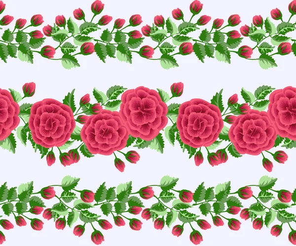 Seamless Floral Pattern Wild Roses Trendy Colors — Stock Vector
