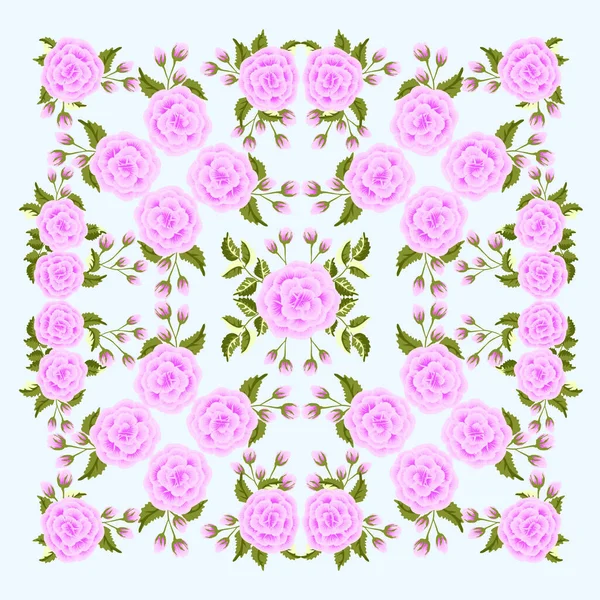 Naadloos Bloemenpatroon Met Wilde Rozen Trendy Kleuren — Stockvector