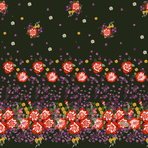 Delicioso Patrón Sin Costuras Con Pequeñas Flores Brillantes Lindas Orden — Vector de stock