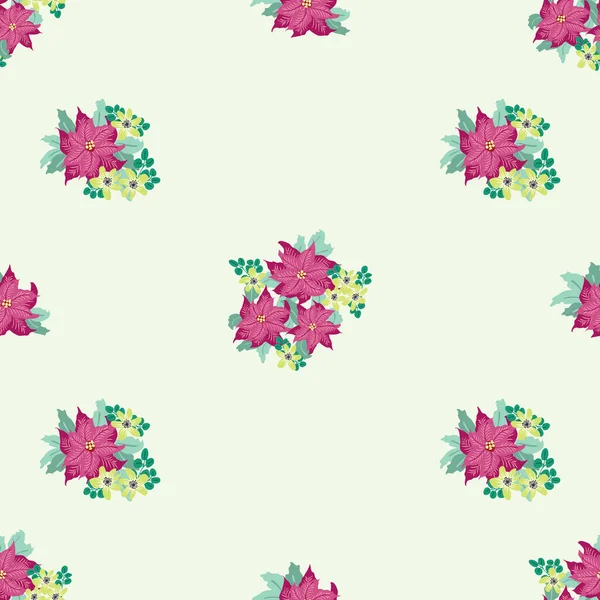 Motif Floral Sans Couture Avec Petites Fleurs Simples Millefleurs Style — Image vectorielle
