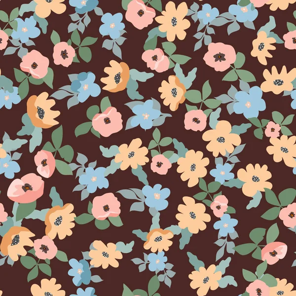 Petites Fleurs Naïves Motif Sans Couture Ordre Chaotique Fond Floral — Image vectorielle