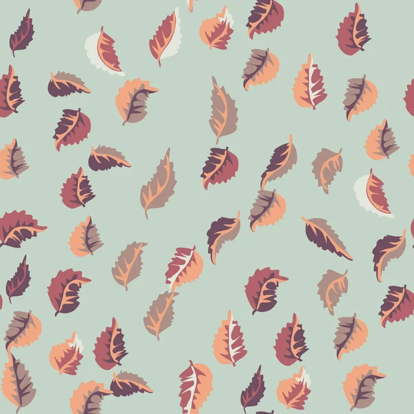 Eco Print Feuilles Automne Motif Floral Sans Couture Nature Fond — Image vectorielle