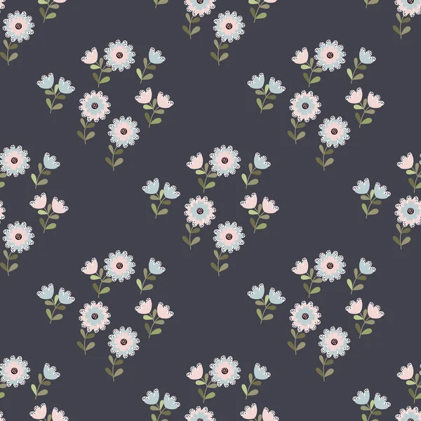 Modèle Mignon Simple Petites Fleurs Fond Sans Couture Floral Pour — Image vectorielle