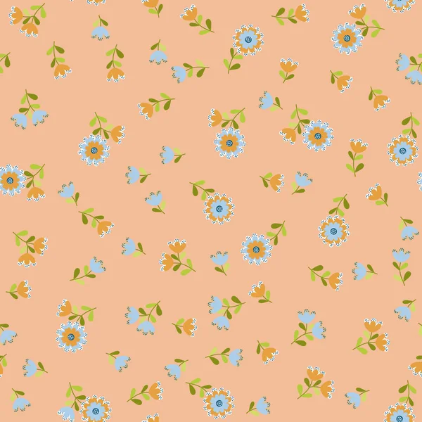 Modèle Mignon Simple Petites Fleurs Fond Sans Couture Floral Pour — Image vectorielle