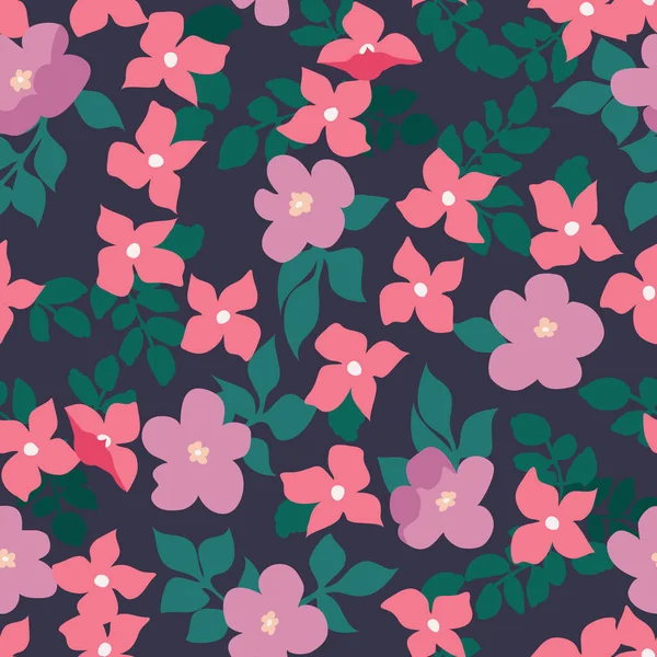 Petites Fleurs Naïves Motif Sans Couture Ordre Chaotique Fond Floral — Image vectorielle