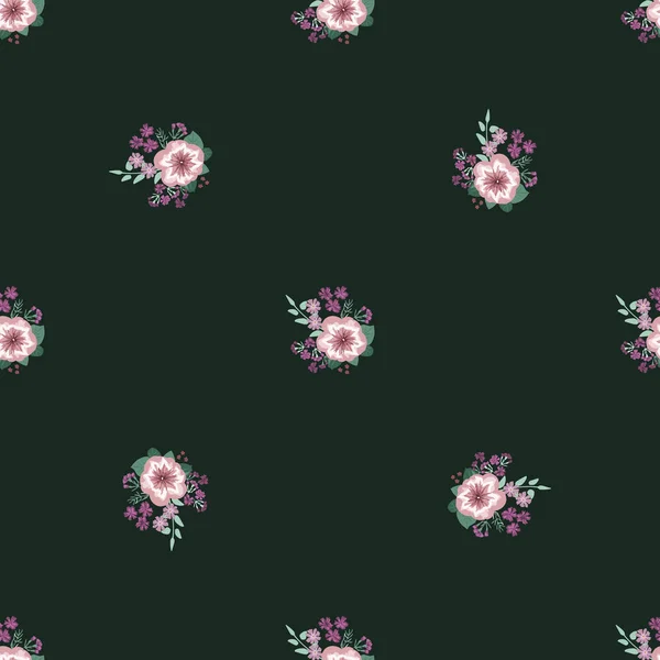 Délicieux Motif Sans Couture Avec Petites Fleurs Lumineuses Mignonnes Ordre — Image vectorielle