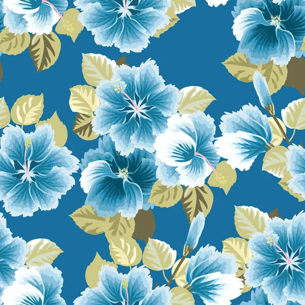 히비스커스의 꽃들에서 수있는 소름끼치는 무늬이다 패턴채우기 스크랩북 디스코 — 스톡 벡터